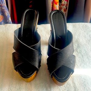 Beautiful black 5 inches wooden heels